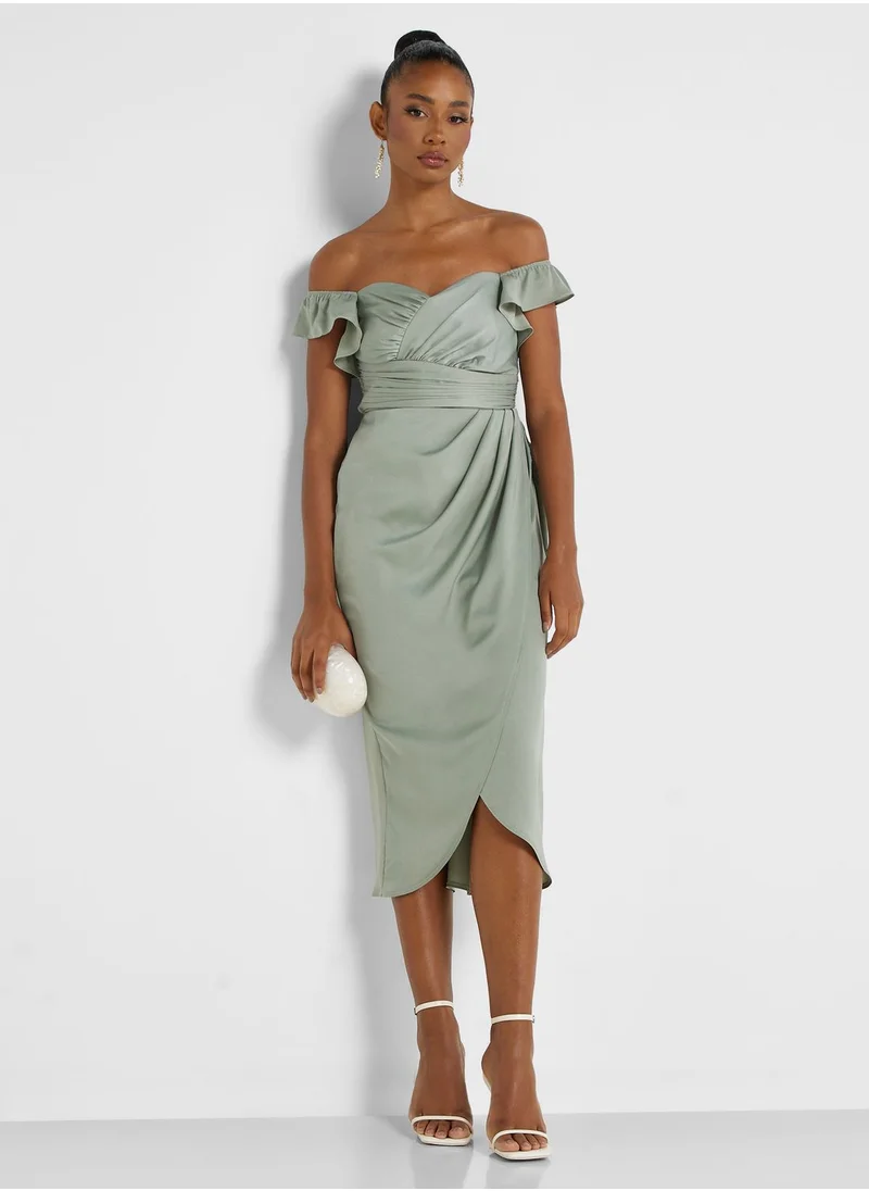 Little Mistress Bardot Wrap Dress