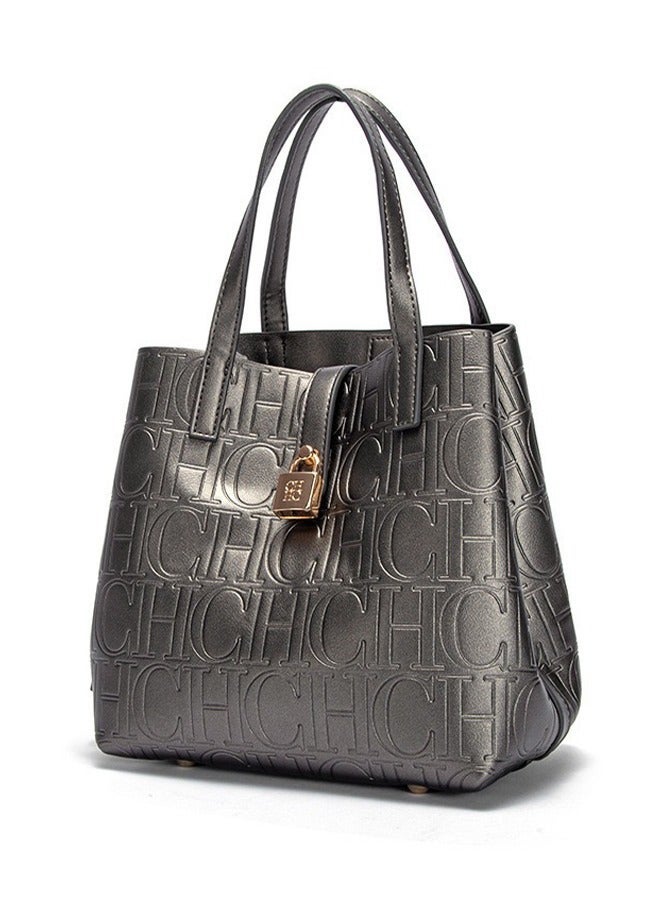 CH CH CHCH Spring Festival Fashion Large-capacity Women's Handbag Bucket Tote Bag Grey - Image 1