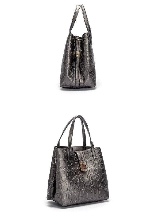 CH CH CHCH Spring Festival Fashion Large-capacity Women's Handbag Bucket Tote Bag Grey - Image 2