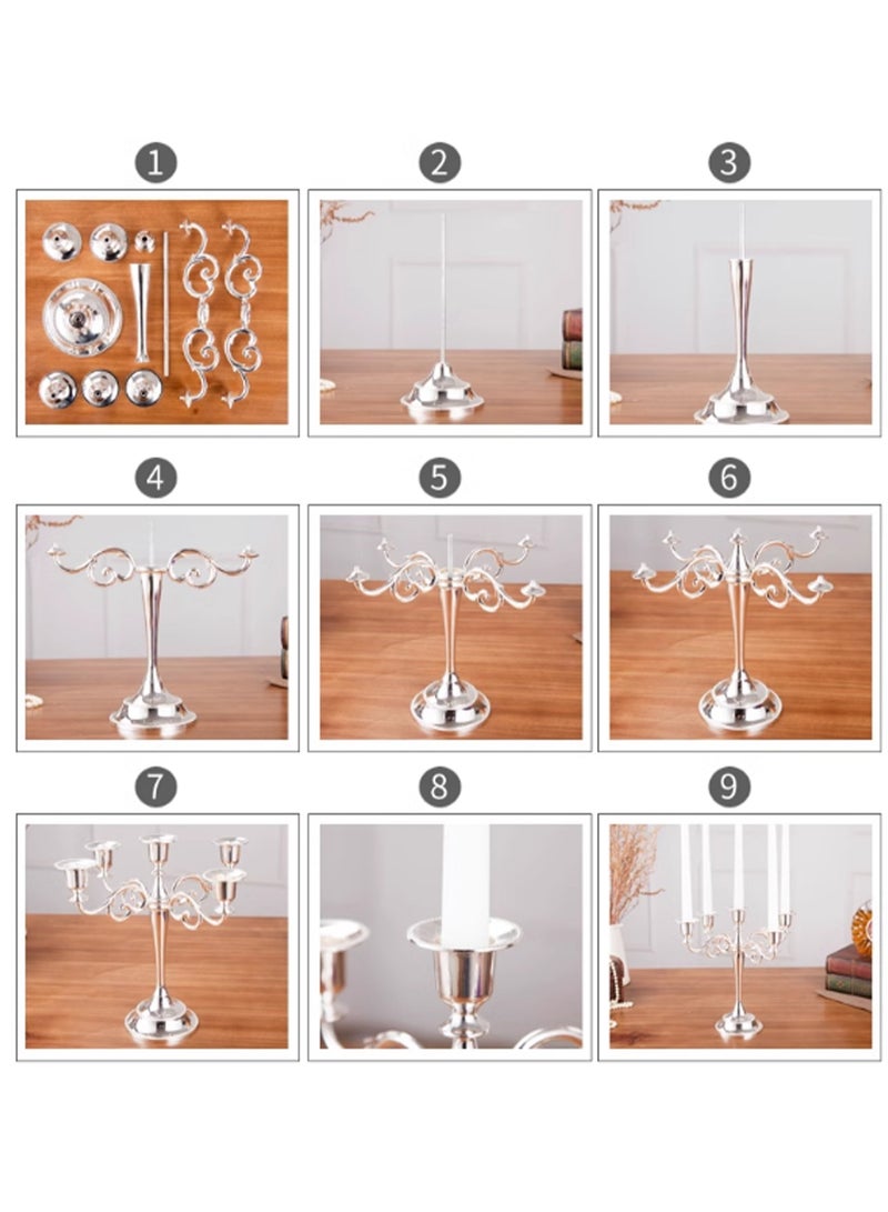 Black Three-Head Vintage Metal Candle Holder Creative Candle Cup Ornaments, Suitable For Pillar Taper Candles And Tea Lights, Suitable For Family Dining Table Home Decoration - Image 4