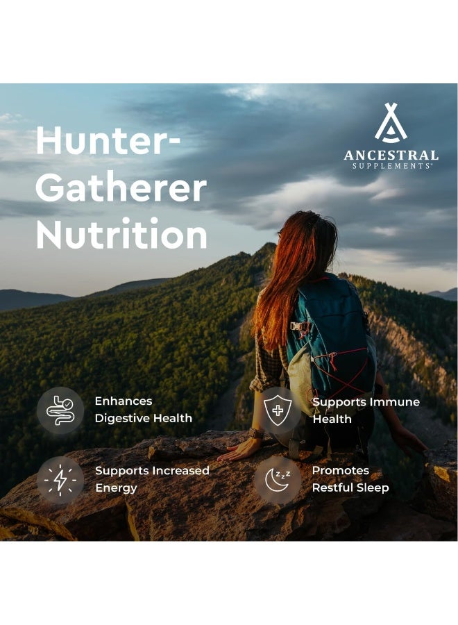 Ancestral Supplements Greens Powder Capsules, Organic Superfood Greens & Reds Blend with Spirulina, Chlorella, Grass Fed Beef Organs, and Probiotics for Gut Health, Non GMO, 615mg Each, 180 Count - Image 4