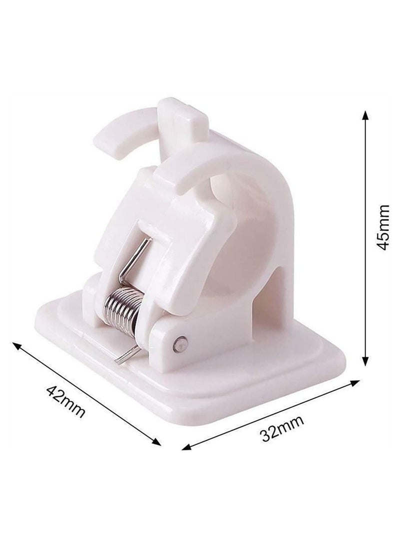 Adjustable Rod Bracket, 4Pcs Nail Free Self Adhesive Curtain Rod Brackets, No Drill Round Rod Fixing Clip for Hanging Net Curtain, Party Garden Decoration - Image 5