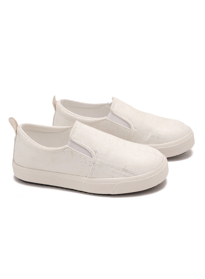 زيلدا حذاء رياضي برباط من الجلد الصناعي زيلدا 500 للبنات، لون أبيض - Image 1