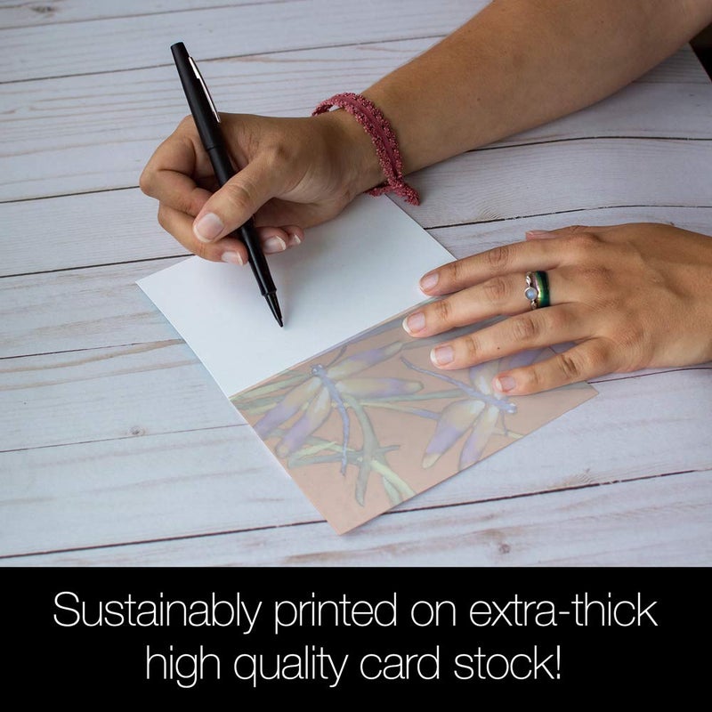 Tree-Free Greetings - All Occasion Cards - Artful Designs - 12 Greeting Cards + White Envelopes - Made in USA - 100% Recycled Paper - 4 x 6 - Deux Libuelles (FS66502) - Image 4