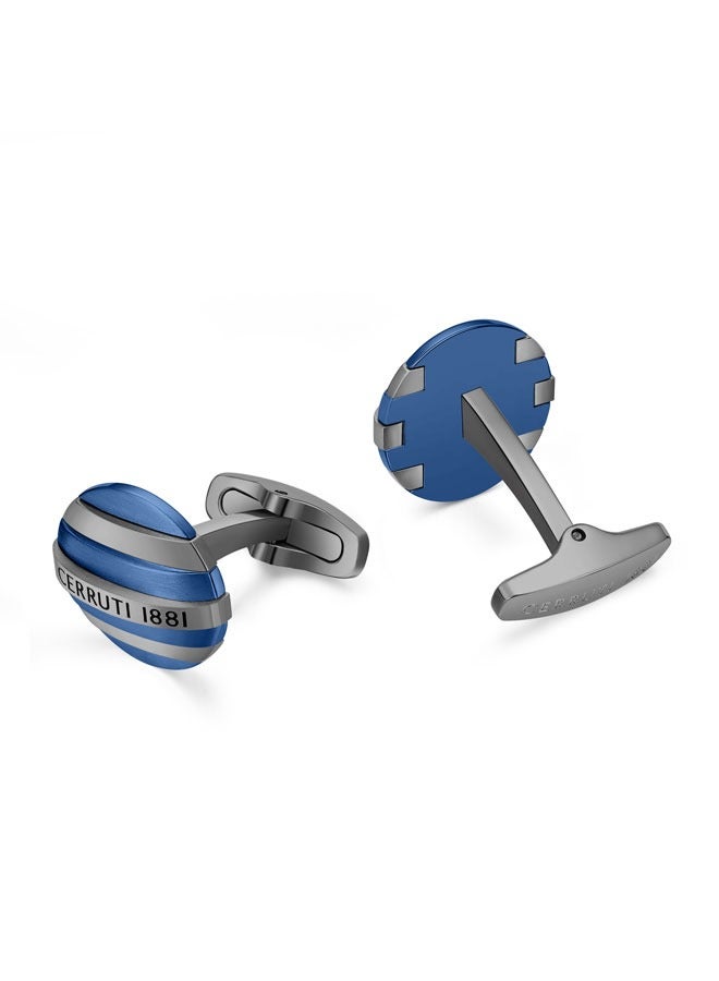 CERRUTI 1881 Edoardo Two Tone Grey and Blue Cufflinks  - Image 3