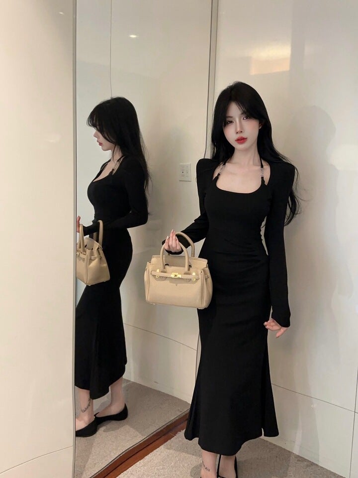 Hepburn style dress, elegant feminine daily styling - Image 1