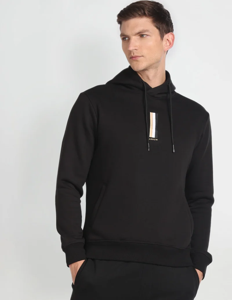 Solid Long Sleeve Hooded Sweatshirt