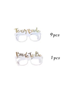 ShebSheb 10 PCS Party Glasses Team Bride and Bride to be Glasses Rose Gold Paper Glasses Hens Do Night Bridal Party Game Props Eyewear Decoration Bridal Shower Bachelorette Party  - Image 2