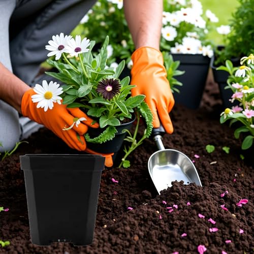 XCRUI Square Nursery Pots 60Pcs 3" Deep Succulent Plastic Pots Small Flower Planter Seeds Starter Germination Pots for Plants, Succulent, Flower - Image 2