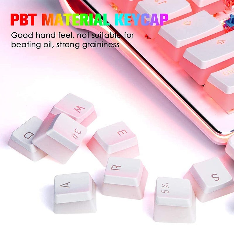 ETZIN مجموعة مفاتيح بودينغ PBT مزدوجة الطباعة بروفايل OEM لوحات المفاتيح الميكانيكية للألعاب مفاتيح MX توافق عالمي لـ 61 87TKL 104 108 لوحة مفاتيح (مفاتيح فقط) (أبيض) - Image 5