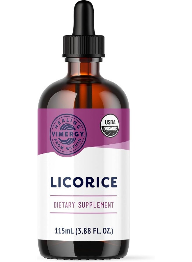 Vimergy USDA Organic Licorice Root Extract, 57 Servings – Alcohol Free Licorice Root Drops – Supports Digestive System & Respiratory Health - Gluten-Free, Non-GMO, Vegan & Paleo Friendly - Image 1