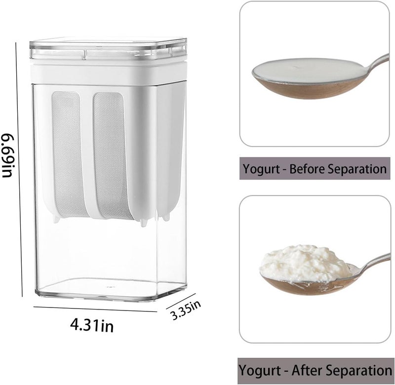XOVEEC XOVEEC Greek Yogurt Curd Maker 1100ml Fine Mesh Strainer with Lid Multifunctional Yogurt Filter Curd Maker for Home Perfect for Homemade Yogurt Curd Cheese Maker Pack of 1  - Image 5