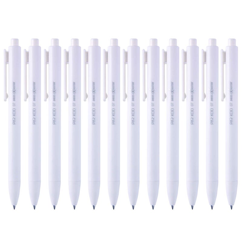 ParKoo Retractable Gel Pens: 12ct Black Ink 0.7mm Fine Point Tip White Pen, Quick Dry Smooth Writing Pens for Journaling Note Taking Sketching No Bleed & Smear - Image 1