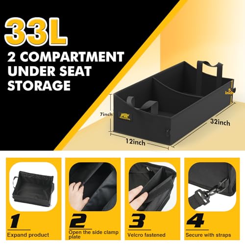 MIKKUPPA Truck Under Seat Storage - Replacement for 2015-2024 Ford F150 F250 F350, for 2 Compartments for Bench Seat Truck Tool Box Organizer Underseat Storage Bag - Image 2
