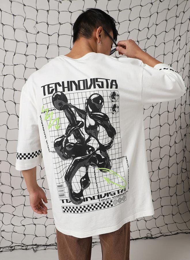 Hubberholme Graphic Print Cotton Oversized T-Shirt by Styli - Image 2