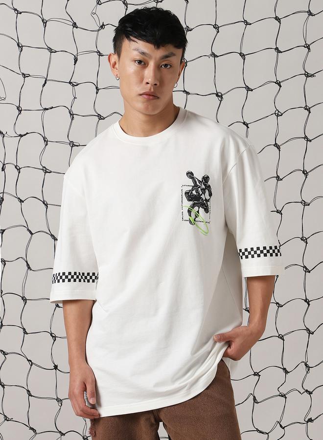 Hubberholme Graphic Print Cotton Oversized T-Shirt by Styli - Image 4