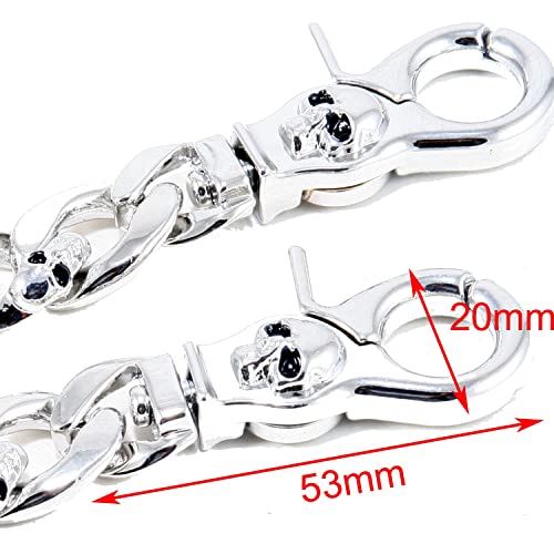 Double K Strong Skull Spike Biker Trucker Key Jean Wallet Chain (27.5"/8.1oz) Silver CS119 - Image 5