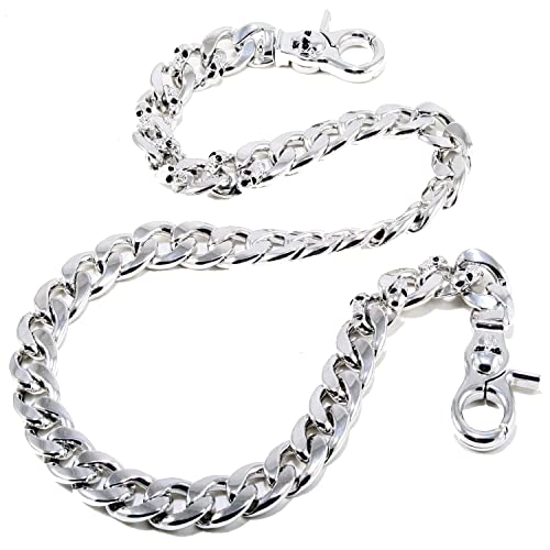 Double K Strong Skull Spike Biker Trucker Key Jean Wallet Chain (27.5"/8.1oz) Silver CS119 - Image 1