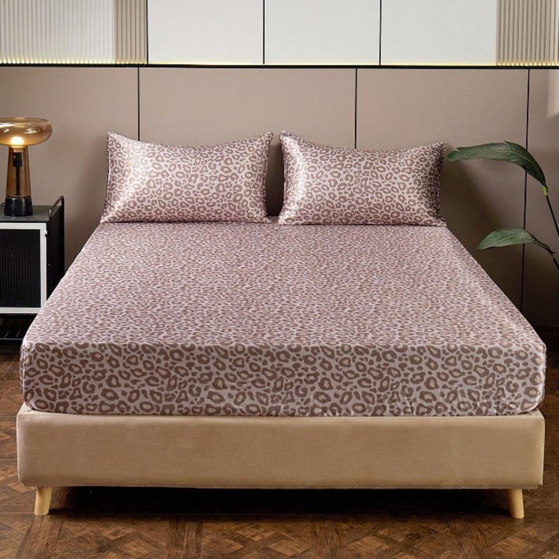 LCBD Satin Pillowcase للشعر والبشرة الوردي النمر المطبوعة وسادة طباعة مجموعة من 2 أغطية وسادة الحرير الحريرية الحرير للنساء مع إغلاق المغلف - Image 3