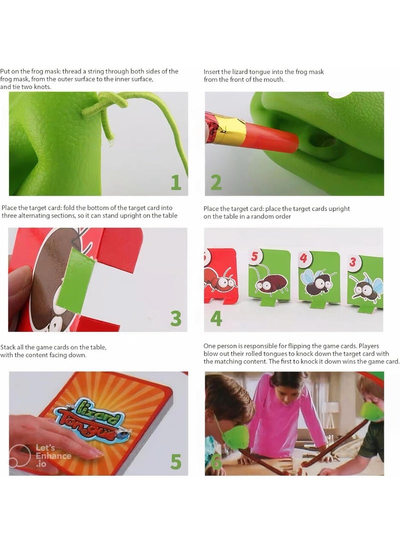 LuckSa Two-player battle  Frog Tongue Game Set - Multiplayer Party Game With Blow Tongue Mask and Blowing Air - Image 5