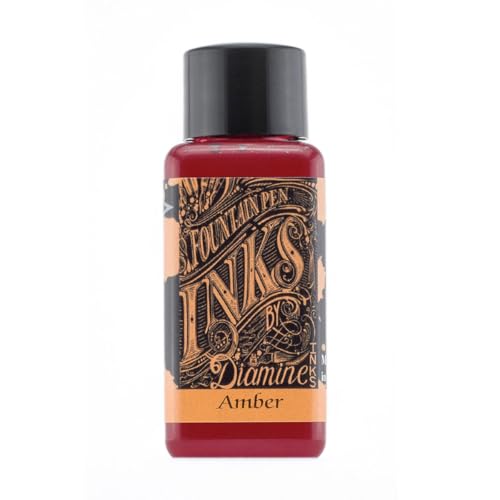 Diamine Fountain Pen Bottled Ink, 30ml - Amber - Image 1