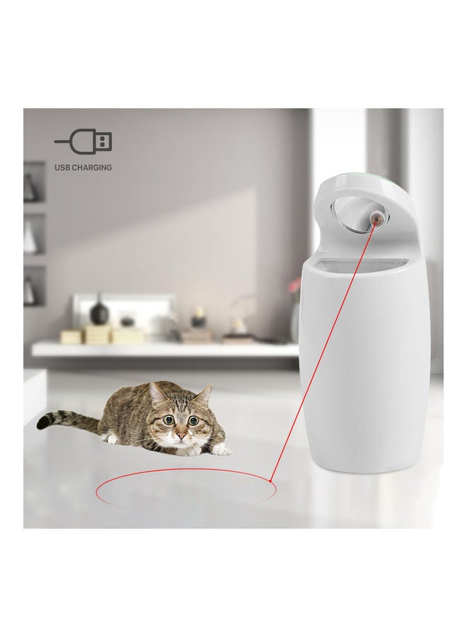 إسكدنيا لعبة مطاردة الضوء الدوارة التلقائية للقطط أبيض/أخضر - Image 1