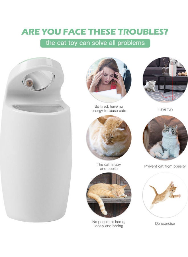 إسكدنيا لعبة مطاردة الضوء الدوارة التلقائية للقطط أبيض/أخضر - Image 2