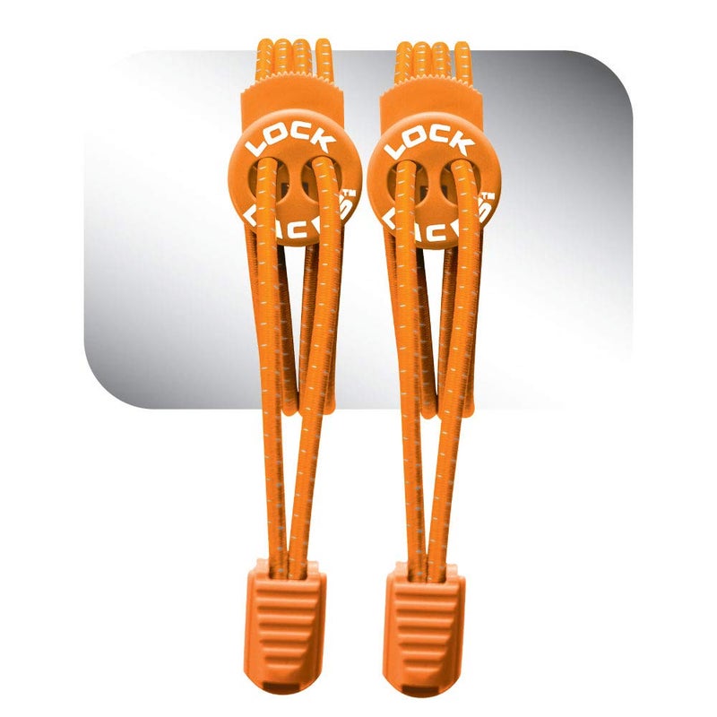 LOCK LACES (Elastic No Tie Shoelaces) (Orange, 48-Inch) - Image 1
