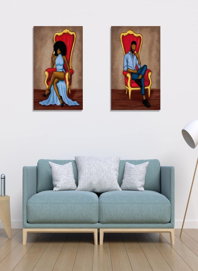 Nuberlic 2 Pack 8x10 Canvas Painting Kit Bundle,Couples Paint Party Kits Pre Drawn Canvas for Painting for Adult,Afro King Queen Love Couple Pre Drawn Stretched Canvas Kit Art Set - Image 5