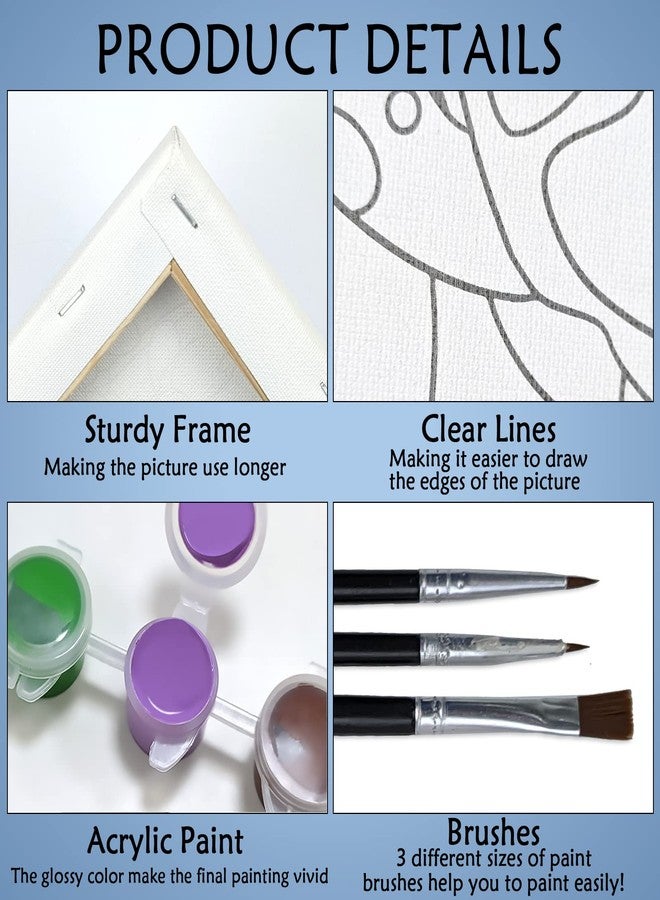 Nuberlic 2 Pack 8x10 Canvas Painting Kit Bundle,Couples Paint Party Kits Pre Drawn Canvas for Painting for Adult,Afro King Queen Love Couple Pre Drawn Stretched Canvas Kit Art Set - Image 4