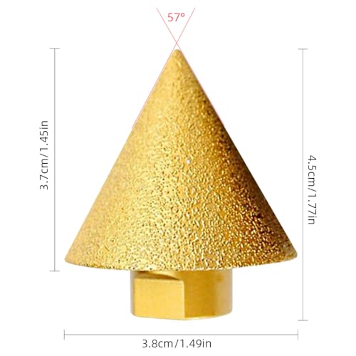 Serplex® M10 Diamond Conical Drill Bit 38mm Multipurpose Chamfer Reamer Drill Bit for Deburring, Centering, Aligning, Polished Finish Tile, Marble, Quartz, Stone Professional Drill Bits Set - Image 2