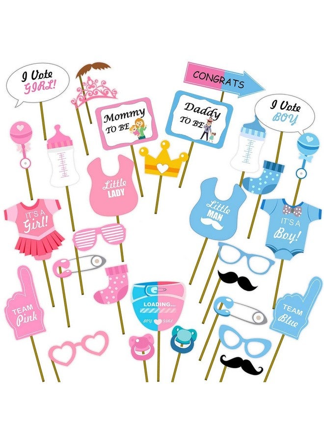 Party Propz Party Propz Baby Shower Props-29 Pcs,Baby Shower Decoration Items|Mom to Be Props|Baby Shower Props for Photoshoot|Props for Maternity Photoshoot|Mom to Be Dad to Be Props|Mom to Be,Multicolor - Image 1