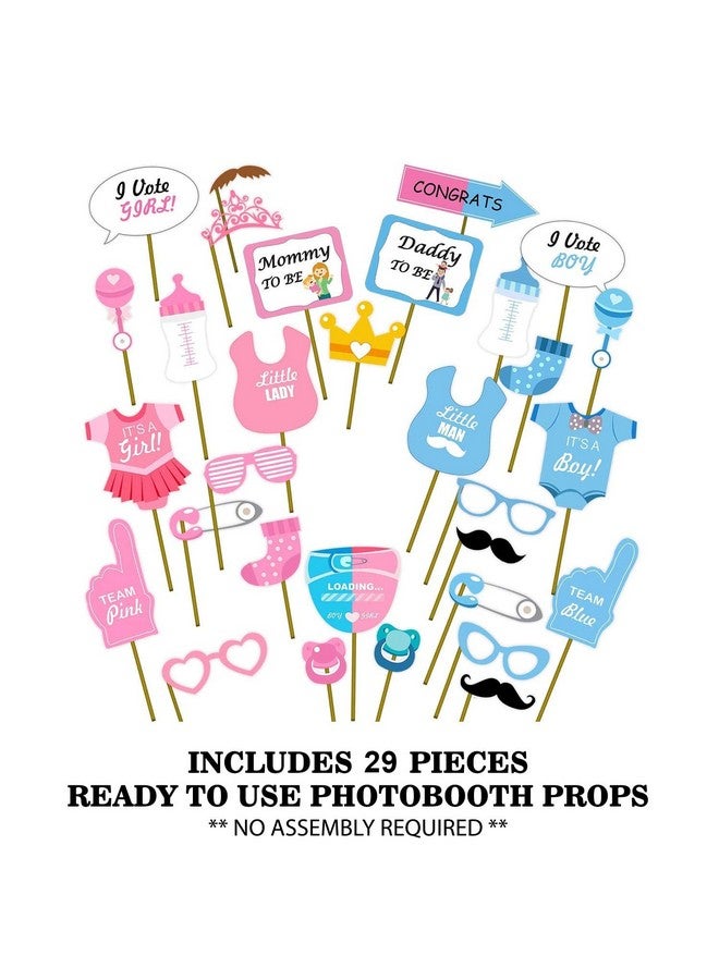 Party Propz Party Propz Baby Shower Props-29 Pcs,Baby Shower Decoration Items|Mom to Be Props|Baby Shower Props for Photoshoot|Props for Maternity Photoshoot|Mom to Be Dad to Be Props|Mom to Be,Multicolor - Image 2