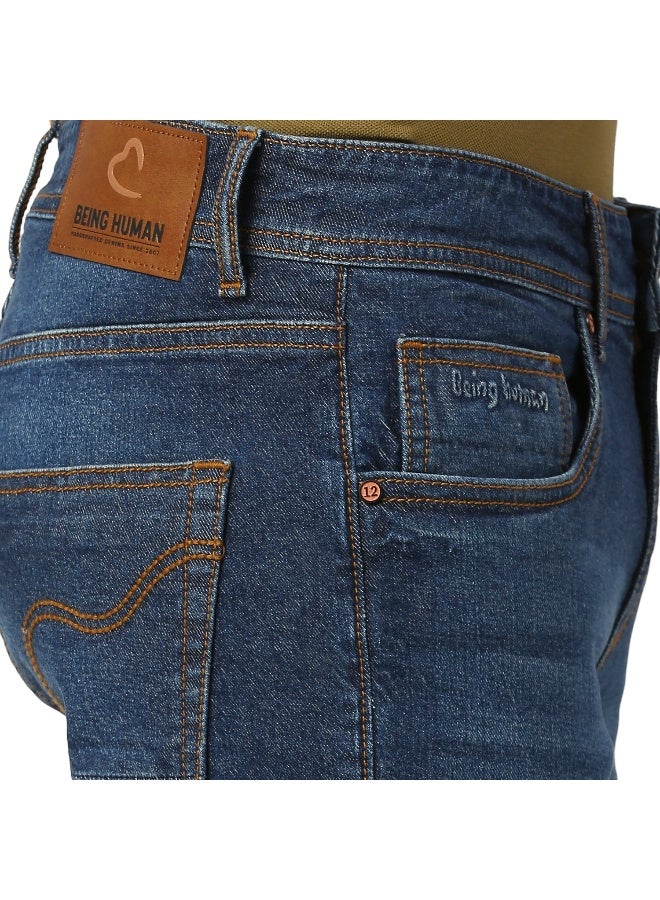 Being Human Mens Mid Tone Slim Straight Fit Denims - Image 5