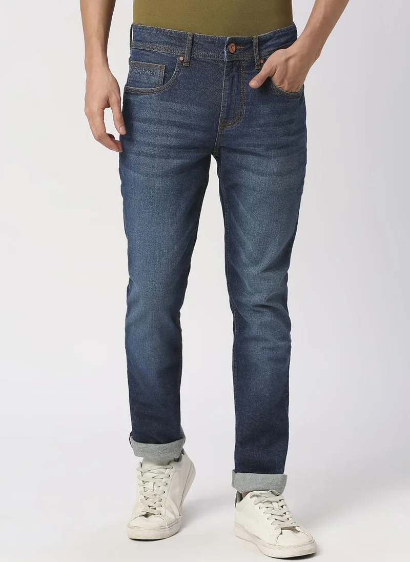 Men Slim Straight Fit Heavy Fade Jeans