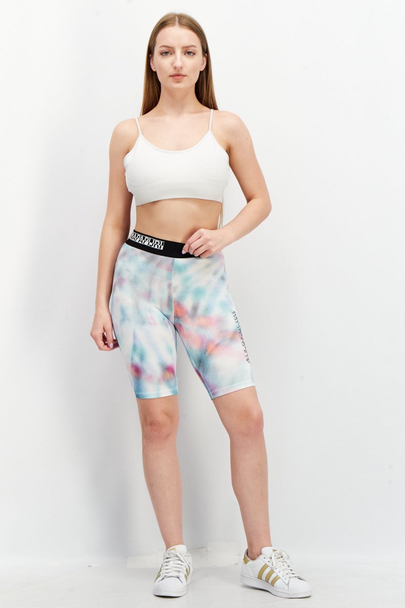 Napapijri Women Tie Dye Basic Shorts, Blue Combo - Image 3