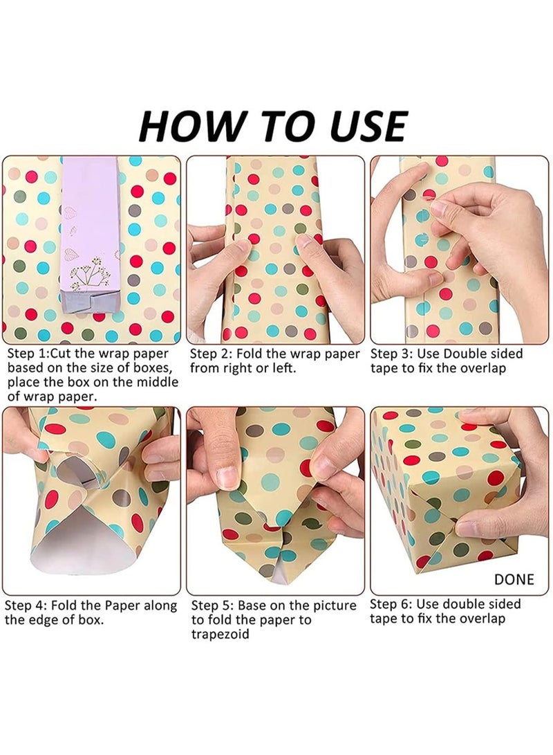 أوراق تغليف الهدايا، مجموعة ورق التغليف متضمنة، عبوة من 6 قطع (أخضر) - Image 5