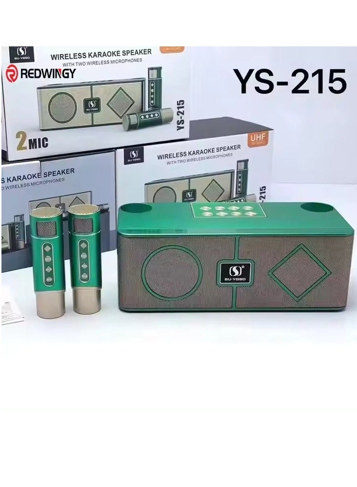 YS Karaoke Sound System Portable Karaoke Outdoor Rock Speakers Ys-215 Green - Image 1