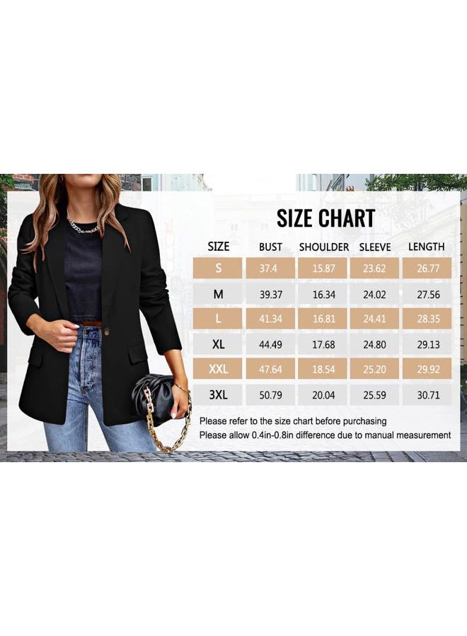CRAZY GRID Womens Casual Blazer Long Sleeve Business Suit Jacket Open Front Button Work Office Blazer Jacket Fashion Dressy Ladies Blazer Purplish Red Size Large - Image 5