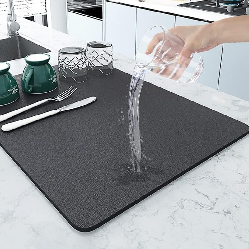 DOBARIYA EMPIRE New Dish Drying mat Kitchen Home Hotel Coffee Splashes Water Resistant Absorbent Mats Utensils Large Dry Dishwasher Wet Utensils Promoting Clean and hygienic Restaurant Counter Tops Bathroom 40X60 - Image 1