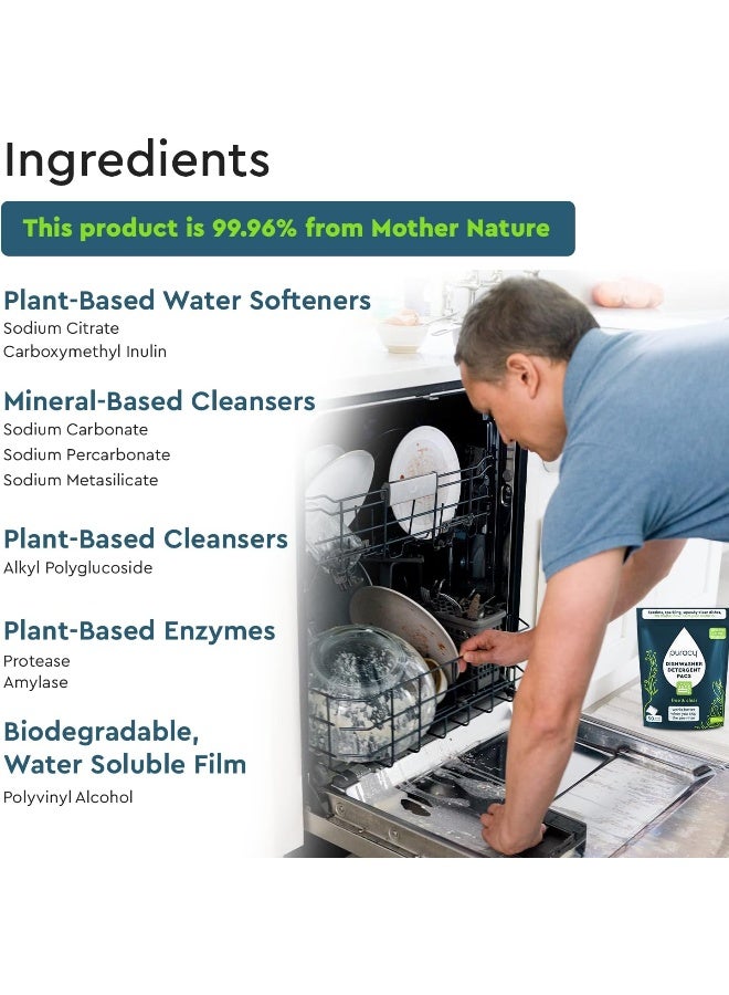 Puracy Dishwasher Pods 50 Count, Natural Dishwasher Detergent, Free & Clear Dish Tabs - Image 3