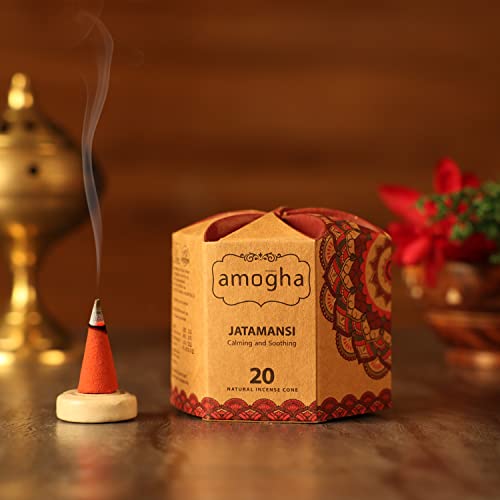 Amogha Incense Cone in a Hexa krafted Box with Flower Lock top-Set of 4 (Jatamansi) - Image 2