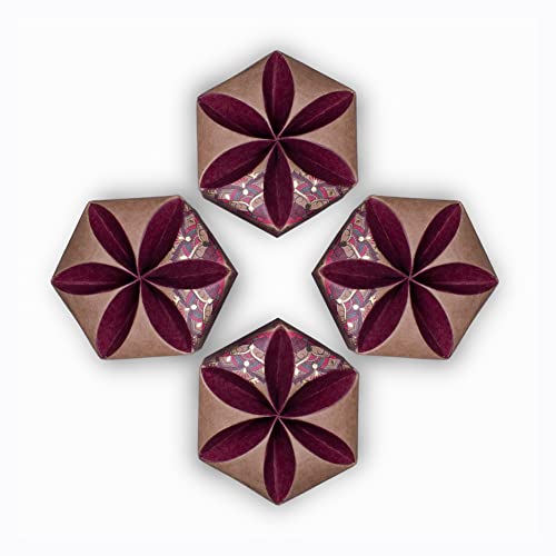 Amogha Incense Cone in a Hexa krafted Box with Flower Lock top-Set of 4 (Jatamansi) - Image 3