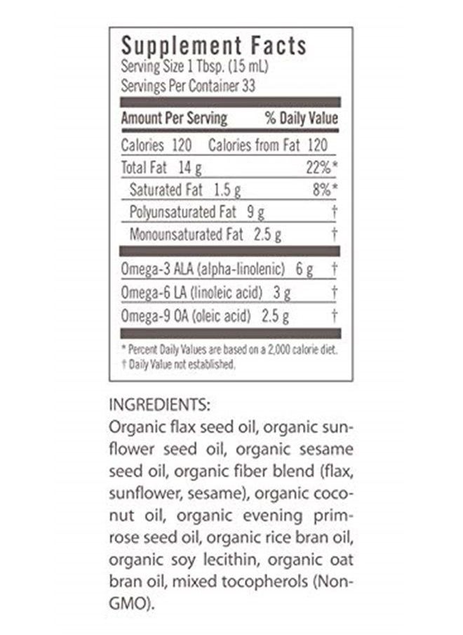 Flora - Udo's Choice High-Lignan 369 Omega Oil Blend, Udo's Oil Balanced 2:1:1 Ratio of Omega Fatty Acids, Made with Organic Flax, Sesame & Sunflower Seed Oils, 17-oz. Glass Bottle - Image 1