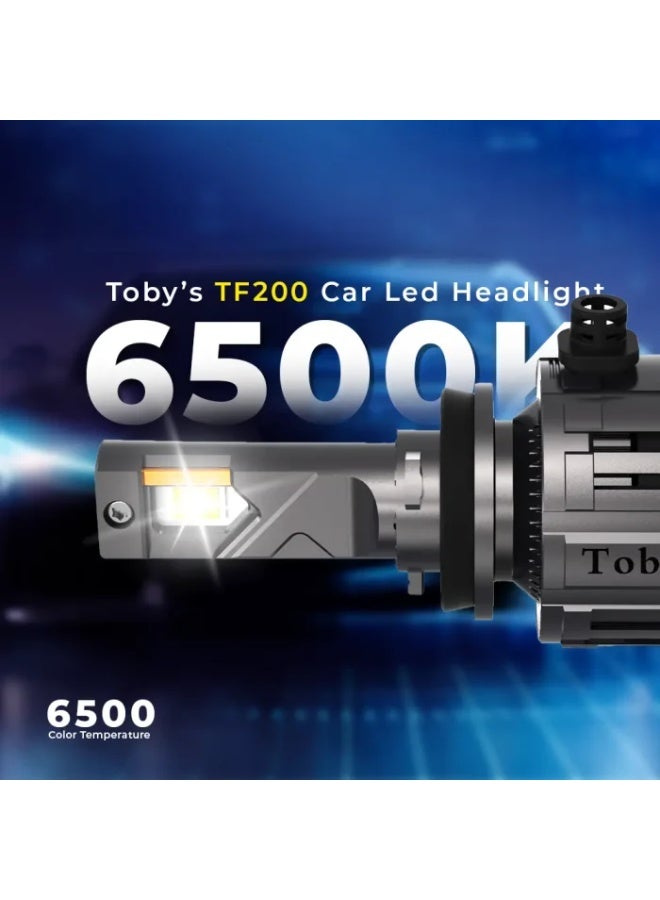 توبيز مصباح أمامي LED للسيارة من Tobys TF200، قطعتان، أصلي، 200 واط/القطعة، قوة 20000 لومن/القطعة، بدرجة حرارة لون 6500 كلفن - H11 - Image 2