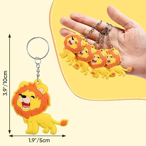 Mirabuy 40 Pack Cute Roar Lion Keychains, Lion Backpack Keyrings, Lion Gift Keychains for Lion Lovers - Image 2