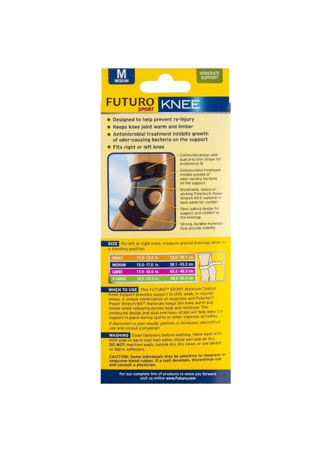 Futuro Performance Knee Support Large size, 1 unit/pack | Black/Grey color | 45697ENR | High performance design for support while active | Moderate support | Knee Support - Image 2