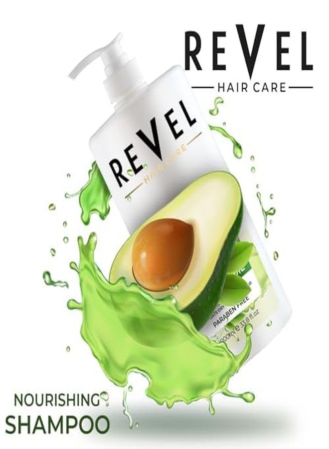 Revel Hair Care Nourishing Avocado Shampoo 1000ml, Natural Oil, Revitalizes Scalp, Combats Dry, Damaged Hair, For Men & Women, Shampoos, Parabens Free, Sulfates Free, Daily Use - Image 3