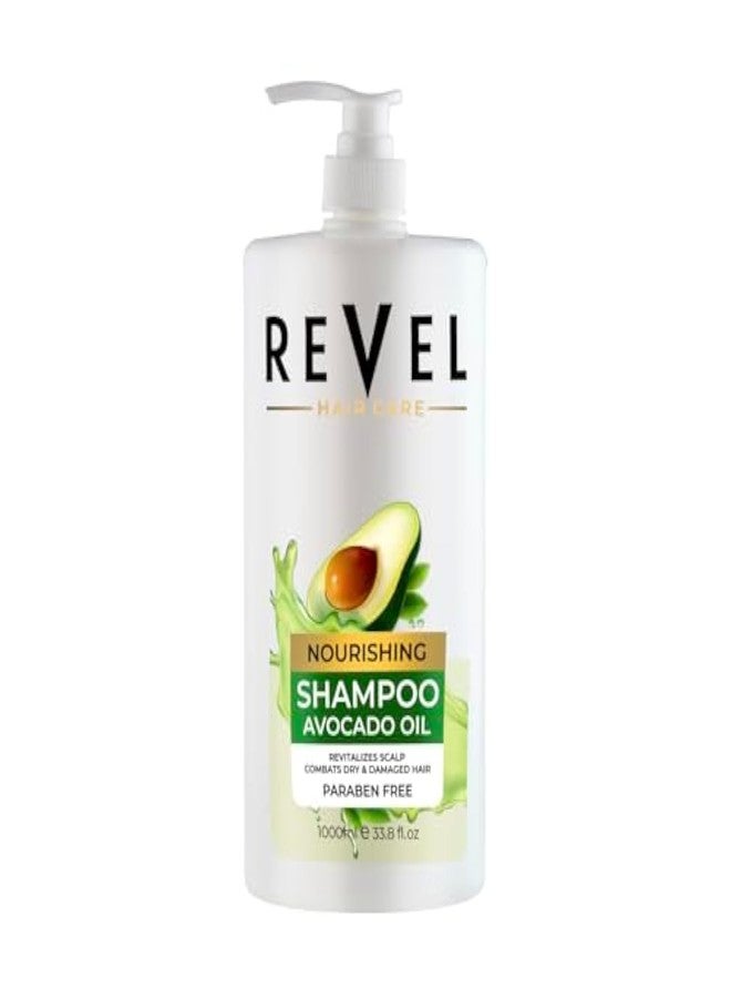 Revel Hair Care Nourishing Avocado Shampoo 1000ml, Natural Oil, Revitalizes Scalp, Combats Dry, Damaged Hair, For Men & Women, Shampoos, Parabens Free, Sulfates Free, Daily Use - Image 2