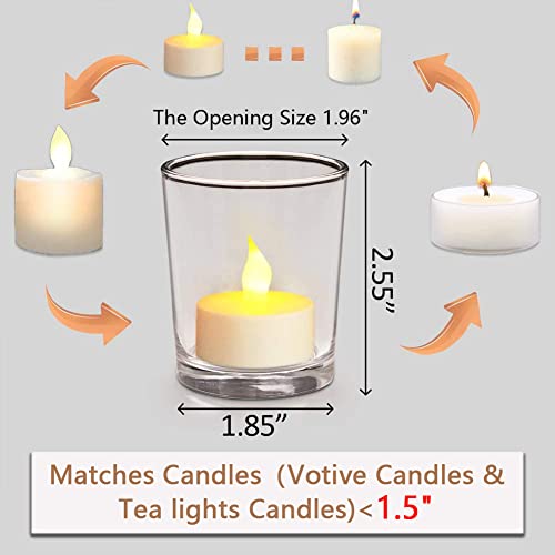 DARJEN Votive Candle Holders Set of 12 - Glass Votives Holder - Clear Floating Tealight Candle Holder Bulk for Table Centerpieces & Wedding Decor - Image 2